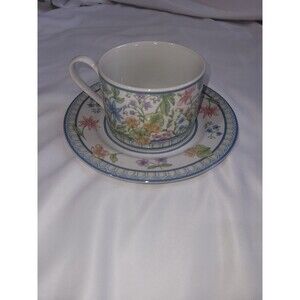 Vintage PTS  International Interiors My Garden Mug And Saucer Color Flower